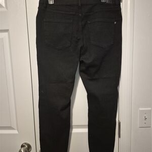 Tahari Black Denim with Logo Waistband